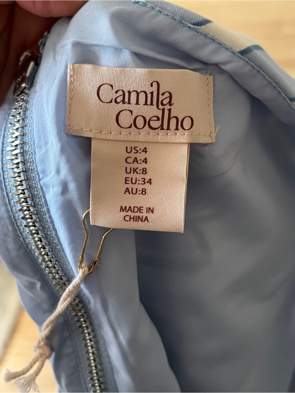 Camila Coelho silver stud blue paisley mini dress - Picture 4 of 6